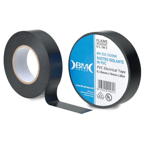 BM Group BETA | Nastro Isolante in PVC Eletrical Tape Nero 0.15mm x 25mm x 25m