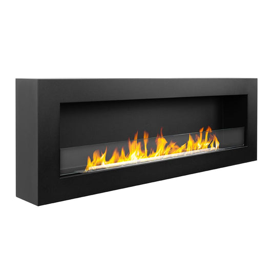 Divina Fire Camino a bioetanolo da Parete biocamino 120x40 Siena 120 Nero