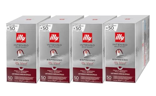 ILLY 200 Capsule Compatibili Nespresso 4 Confezioni da 50 Caffè Gusto INTENSO