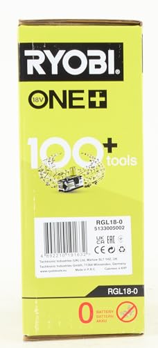 Ryobi RGL18-0, 18V hot glue gun with dual temperature, 200°C and 130°C, 18V ONE+ battery not included, for 11 and 12mm cartridges, heats up in 3 minutes