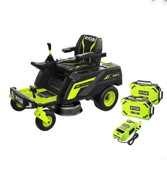 RY72ZTRX76-210 Ryobi Brushless Battery-Powered Lawn Tractor 72V | Zero Turn Lawnmower with 2 10Ah Batteries Supplied | Range of Action: 4000m2
