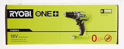 Ryobi R18DD3 – 0 Trapano Avvitatore a Batteria 18V ONE+, Batteria non Inclusa, con Luce LED, 2 Velocità, per Legno e Metallo