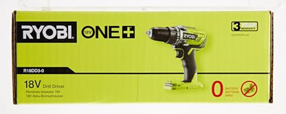 Ryobi R18DD3 – 0 Trapano Avvitatore a Batteria 18V ONE+, Batteria non Inclusa, con Luce LED, 2 Velocità, per Legno e Metallo