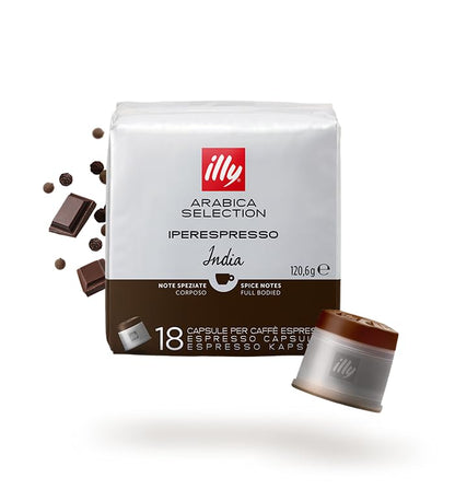 ILLY 108 Caffè in Capsule Iperespresso | Selezione Monoarabica Monorigine | 6 Confezioni Assortitie : Brasile, Etiopia, India, Guatemala, Nicaragua, Costa Rica