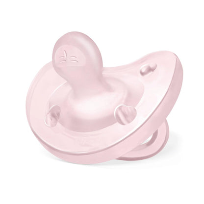 Chicco PhysioForma Ciuccio in Silicone 2-6 Mesi, 2 Pezzi, Set Gommottini 2-6 Mesi, Supportano la Respirazione Fisiologica e Favoriscono il Corretto Sviluppo della Bocca, Rosa