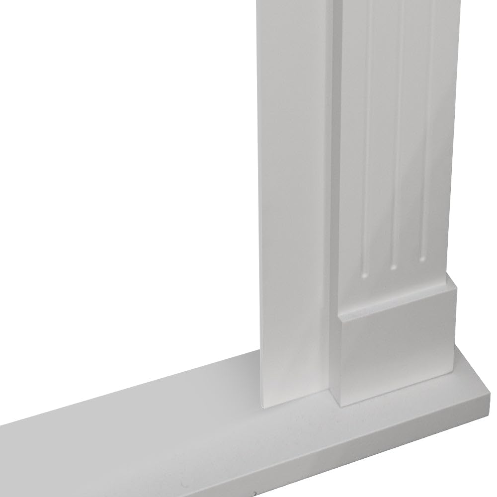 Cornice per camino ad angolo rivestimento in legno L110xP63xH102 Ford Bianco