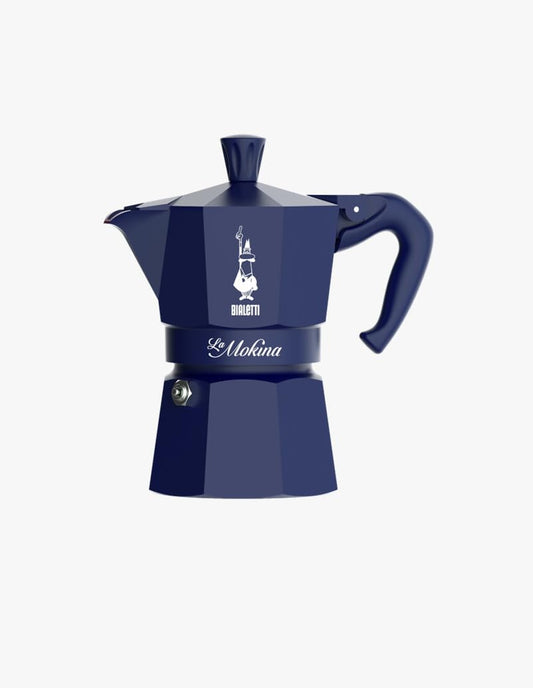 Bialetti 0005411 Mokina Natale 2025 Blu, Moka Caffettiera Mezza Tazza in Alluminio 40ml