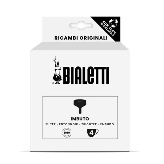 Bialetti Ricambi, Include 1 Filtro a Imbuto, Compatibile con Brikka Bialetti 4 tazze