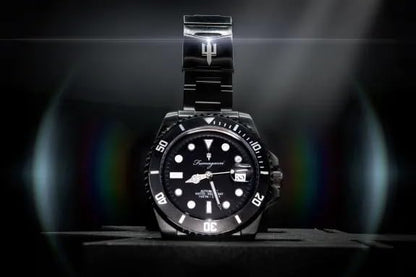 Generico FU027 Orologio da Polso Fumagazzi - Palo mbaro Nero di Seppia, ø 40 mm, Cinturino Acciaio Solido Lucido, Movimento Automatico, Water Resistant 10 atm