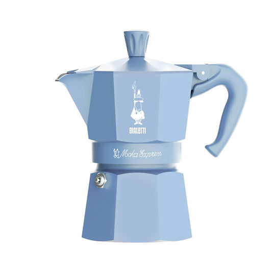 Bialetti Moka Express Cielo Stellato, Caffettiera in Alluminio, 1 Tazza, Ceruleo, Manuale, Finitura Opaca, per Caffè Macinato