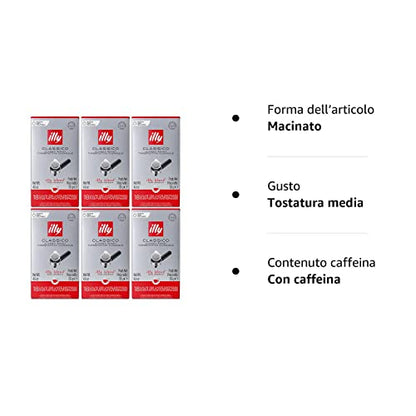 Illy Caffè espresso Arrosto medio 18 cialde (confezione da 6) Rosso