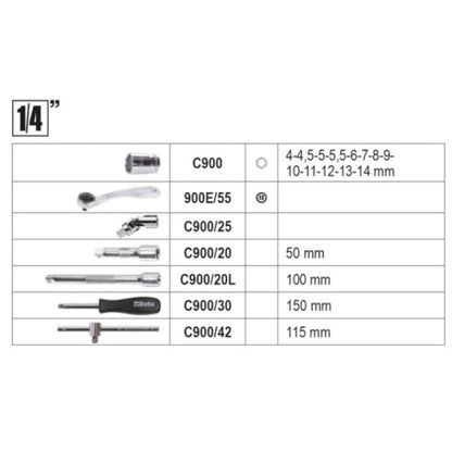 Beta - 2047E/C108-21 Valigia con Assortimento Composta da 108 Utensili per Manutenzione Generale, in Plastica, Dimensione 555 x 370 x 92 mm, Nero/Arancio