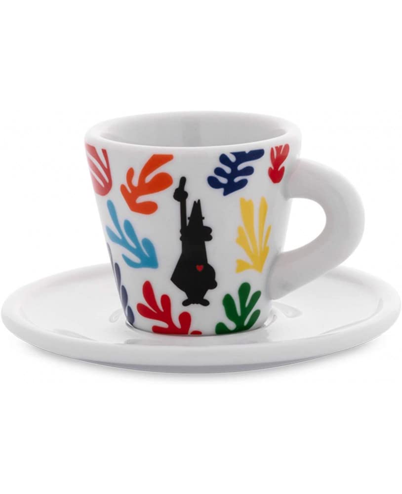 Bialetti Set 4 Tazzine Con Piattino Espresso Arte 2021
