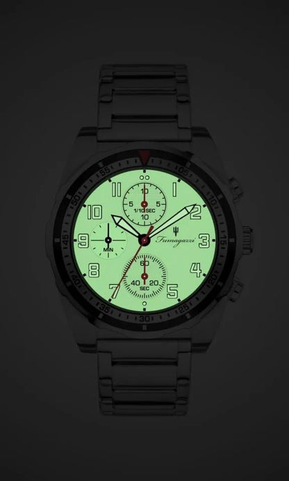 Generico FU189 Orologio da Polso Fumagazzi - Er Cavaliere Neon, ø 40 mm, Cinturino Acciaio Spazzolato, Movimento Cronografo al Quarzo, Water Resistant 5 atm