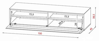 MUNARI GE 152 BI Mobile porta TV fino a 65” - 5 RUOTE - Active Door