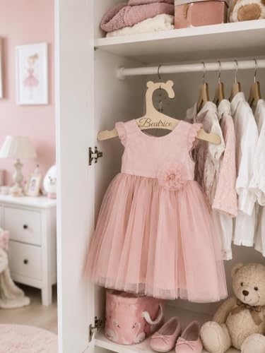 Grucce per Bambini in Legno Naturale Personalizzabili con Nome, Set da 5 Pezzi Spessore 6 mm, Forma Orsetto, Incisione Nome, Per Neonati e Bambini
