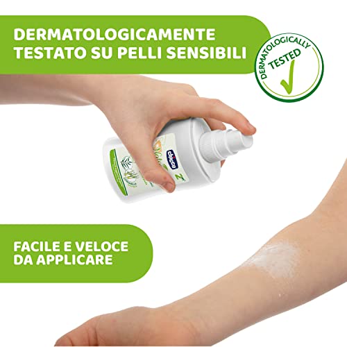 CHICCO NaturalZ Protective Spray, 100 ml, Natural Protection during the Summer Season, With Lemongrass and Eucalyptus, Day and Night Protection