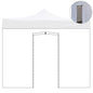 Divina Garden Telo Laterale 2x2m Bianco Impermeabile con Porta avvolgibile per Gazebo richiudibile