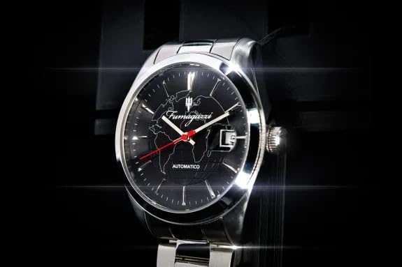 Generico FU118 Orologio da Polso Fumagazzi - TerraPiatta, ø 39 mm, Cinturino Acciaio Solido Lucido, Movimento Meccanico Automatico, Water Resistant 5 atm