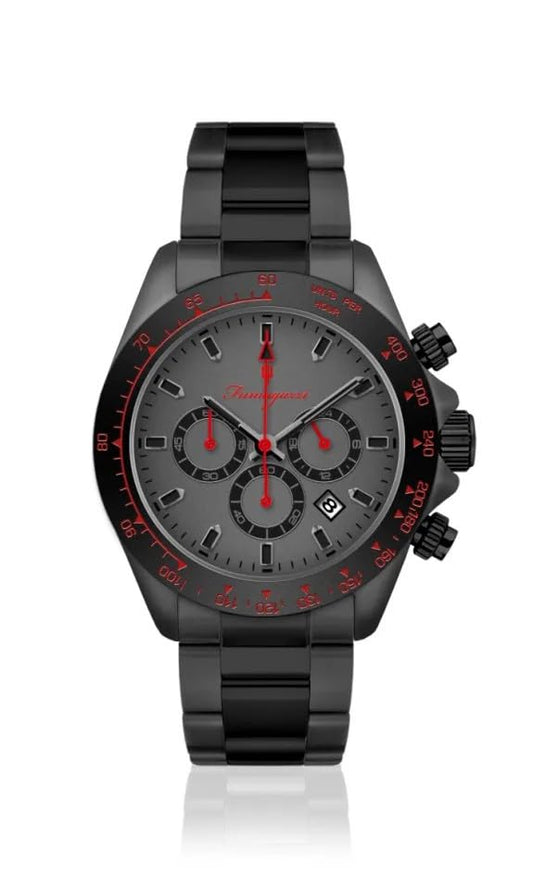 Generico FU084 Orologio da Polso Fumagazzi - LatOscuro, ø 39 mm, Cinturino Acciaio Solido Spazzolato, Movimento Cronografo, Water Resistant 5 atm