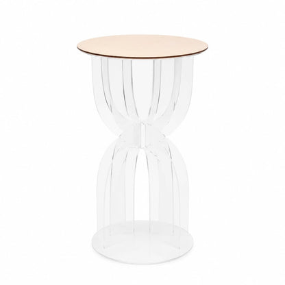 Carpe Diem Shop Tavolino in Plexiglass Trasparente alto 60 cm, Design Moderno, Struttura a Clessidra, Ideale per Matrimoni, Eventi e Showroom