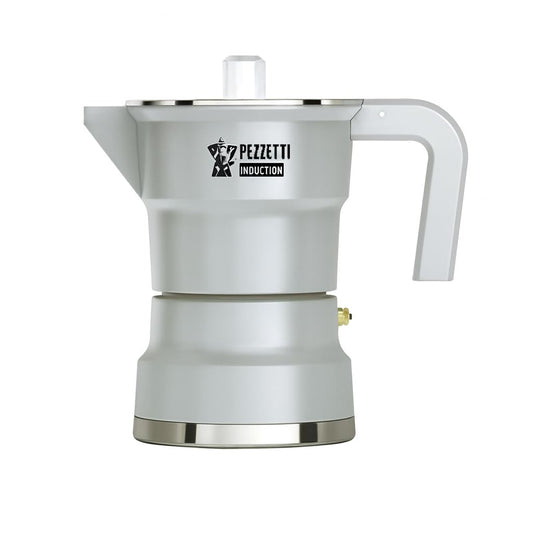 Pezzetti Caffettiera Moka Adatta all'induzione, 2 Tazze, Grigio Cemento, Modello Solid Express