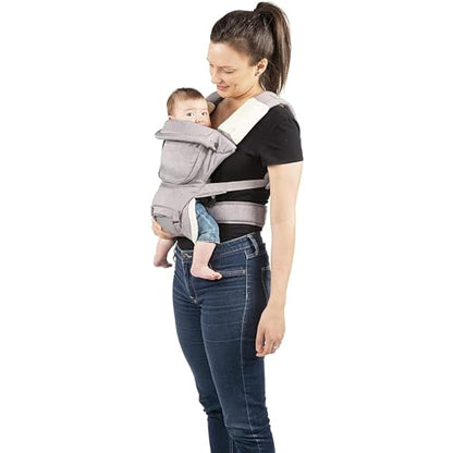Chicco Hip Seat Carrier Marsupio Neonati Ergonomico da 0 Mesi a 15 kg, Porta Bebè 3in1 Multifunzione con Base Rigida Staccabile, Spallacci Imbottiti e Cappuccio Protettivo, 8 Posizioni - Beige