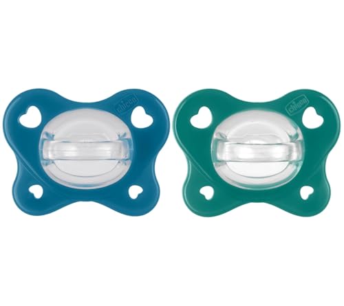 Chicco Gommotto Dual Soft, Ciuccio in Silicone 16-36 Mesi, Bicolore, Set di Gommotti con Doppia Morbidezza, Supportano la Respirazione e Favoriscono il Corretto Sviluppo della Bocca, 2 Pezzi, Bimbo