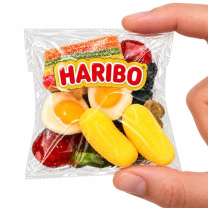Haribo Caramelle Gommose Assortite 18 bustine da 50g. | Bustina Trasparente, Gusto Frutta Mista, Feste ed Eventi