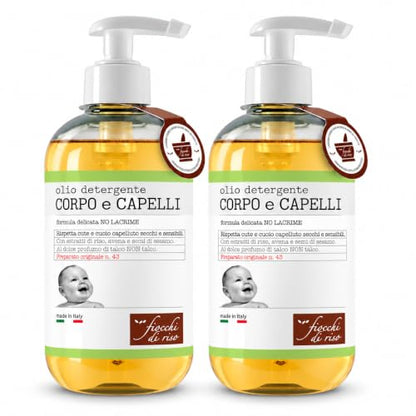 Fiocchi di Riso Olio Detergente Corpo e Capelli 2x500ml