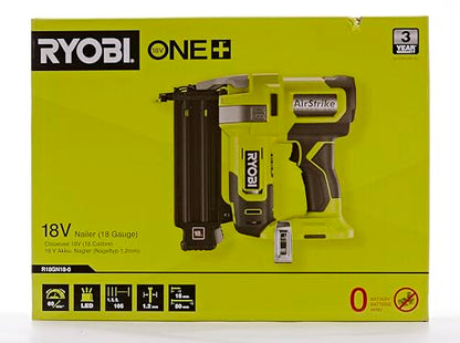 Ryobi R18GN18-0 Groppinatrice 18V ONE+, Tecnologia AirStrike, con Due Modalità d'Uso, Include una Leva di Rilascio per Groppini Inceppati, Groppini 18GA, Batteria Non Inclusa