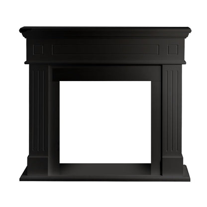 Cornice per camino rivestimento in legno L110xP36xH100 Cambridge Nero