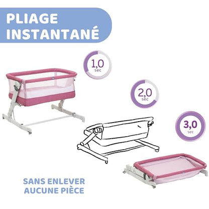 Chicco Next2Me Pop Up Culla Neonato Fianco Letto, Chiusura Compatta, Trasportabile Ovunque, Altezza Regolabile, Inclinabile, Materasso e Borsa da Viaggio Inclusi, Orchid