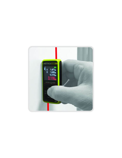 Misuratore Laser Metrica Double 50 61112 Portata Max 50 Metri
