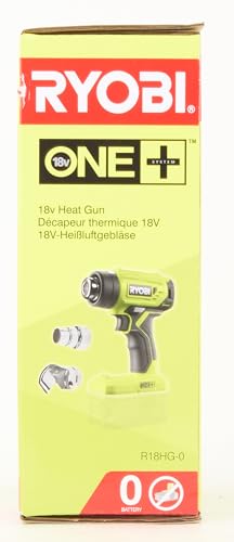 Ryobi 5133004423 - Soffiatore ad aria calda (18 V, grado di calore fino a 470°, illuminazione a LED, con due ugelli, senza batteria) R18HG