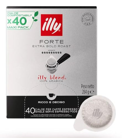 Illy Caffè 120 Cialde ESE, 100% Arabica, Tostatura Forte, 3 Confezioni da 40 Cialde