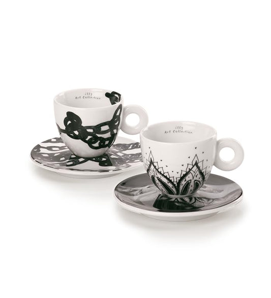 illy 25156 Art Collection, Collezione Genesi 2 Tazze da Cappuccino Numerate e Firmate Monica Bonvicini e Shirin Neshat