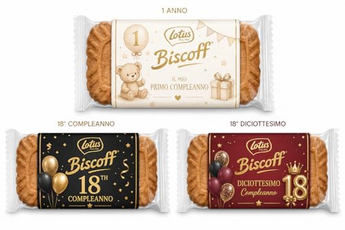 Lotus Biscoff Biscotti Personalizzati, Idea Regalo o Bomboniera per Compleanni, Comunioni e Battesimi