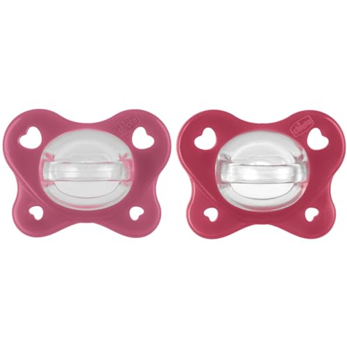 Chicco Gommotto Dual Soft, Ciuccio in Silicone 16-36 Mesi, Bicolore, Set di Gommotti con Doppia Morbidezza, Supportano la Respirazione e Favoriscono il Corretto Sviluppo della Bocca, 2 Pezzi, Bimba