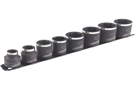 MILWAUKEE 8 Bussole a Macchina Corte de 3/8" su Guida, 8/10 / 12/13 / 16/17 / 18/19, in Acciaio Inox, Adatte ai Potenti Avvitatori ad Impulsi