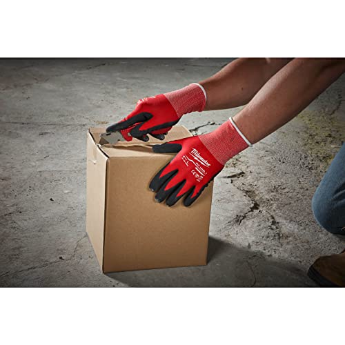 Milwaukee Guanti Resistenti Taglia L Livello 1-4932471417, Nitrile e Nylon, Rosso