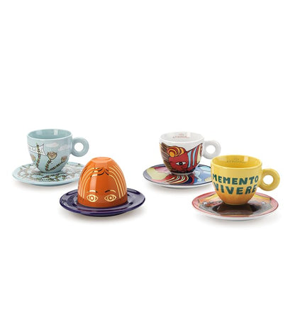 illy ART COLELCTION 25787 Tazze Biennale 2026, 4 Tazzine da Cappuccino Numerate e Firmate Maher, Werewere, Petersen e Rahman