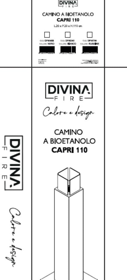 Divina Fire Camino a bioetanolo da Giardino biocamino per Esterno Capri 110 Ruggine