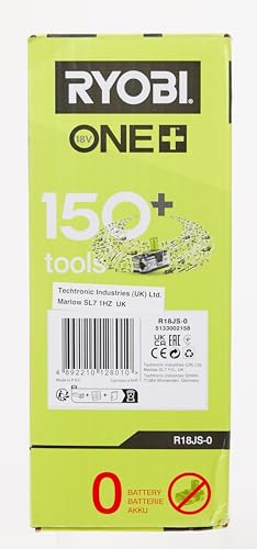 Ryobi R18JS-0 Seghetto Alternativo a Batteria 18V ONE+, Cambio Lama Senza Attrezzi, Movimento Regolabile in 4 Posizioni, Batteria Non Inclusa