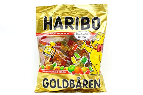 HARIBO Orsetti Oro Gommosi | Caramelle gommose a forma di Orsetto dorato , gusti assortiti , busta da 1 Kg