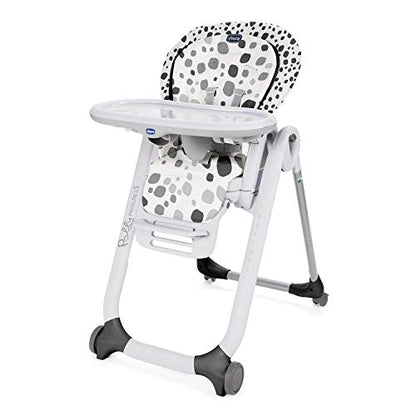 Chicco Polly Progres5 Seggiolone Pappa Regolabile per Bambini 0 Mesi, 3 Anni (15 kg), Trasformabile in Rialzo Sedia Bambini, Reclinabile a Sdraietta, con 4 Ruote e Chiusura Compatta, Anthracite