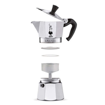 Bialetti Caffettiera Moka Express 18 Tazze, Manico anti scottatura, Non adatta a induzione, 18 Tazze (800 ml), Alluminio