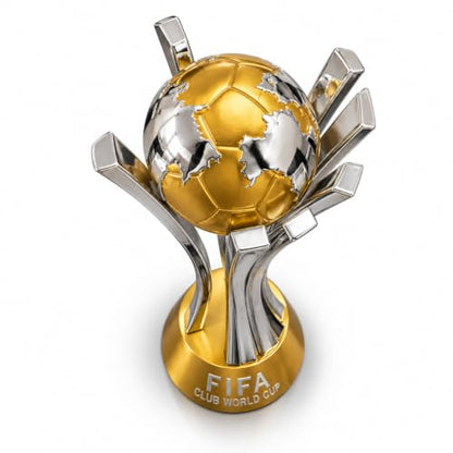 Trofeo Club World Cup in Resina 42 cm | Coppa Mondiale per Club Oro e Argento Lucido, Base Antiscivolo, Altezza 42 cm, Premiazione Calcio, Da Collezione