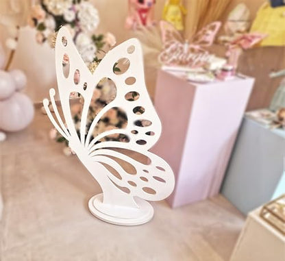 Farfalla da 1 Metro | Struttura per Allestimenti Party, Sagoma in Legno spessore 8mm con Solida Base | Backdrop per Scenografie e Weddind