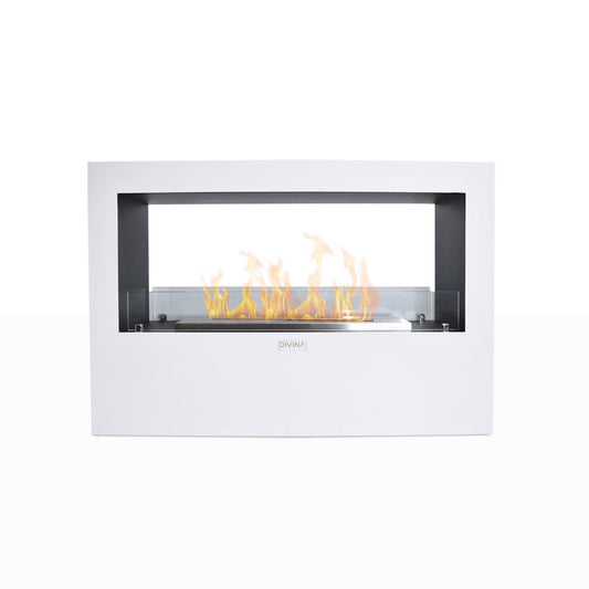 Divina Fire Camino a bioetanolo da Terra per Interno Esterno Giotto S Bianco 100x30x70